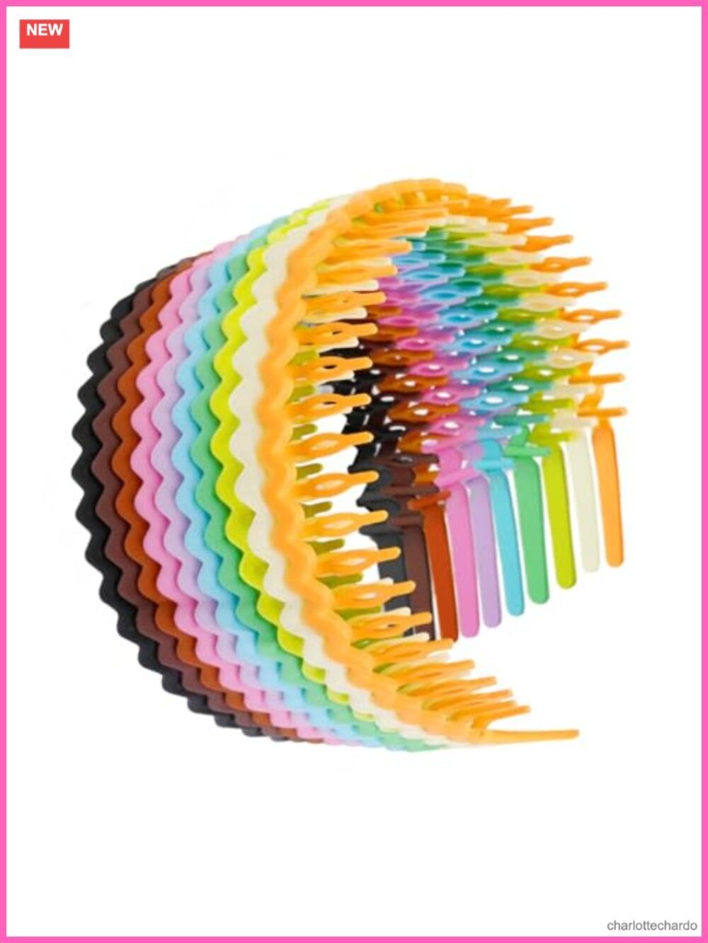 Plastic Zigzag Headband with Teeth Comb Non-Slip Hair Accessory 10 Pack